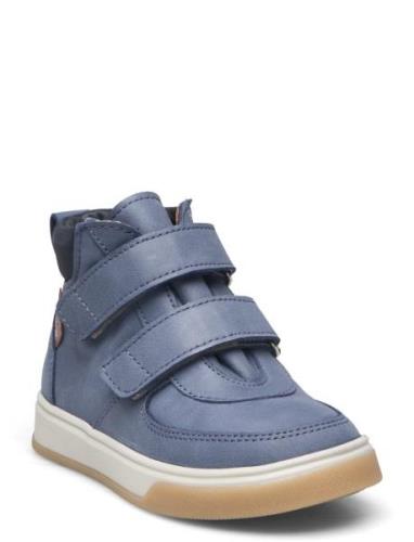 Shoes - Flat - With Velcro High-top Sneakers Blue ANGULUS