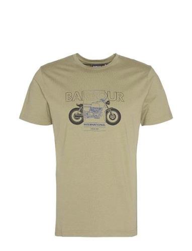 B.intl Calder Graphic T-Shirt Tops T-Kortærmet Skjorte Khaki Green Bar...