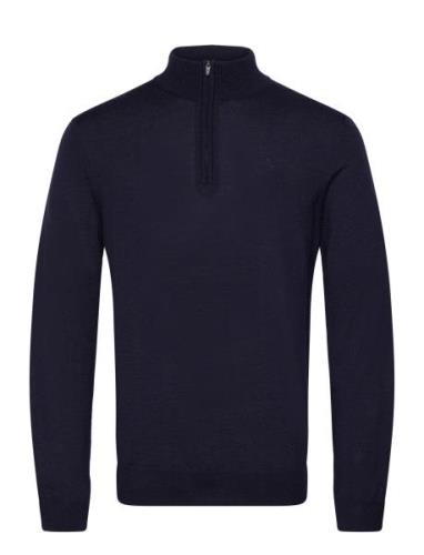 Kiyan Quarter Zip Sweater Tops Knitwear Half Zip Jumpers Navy J. Linde...