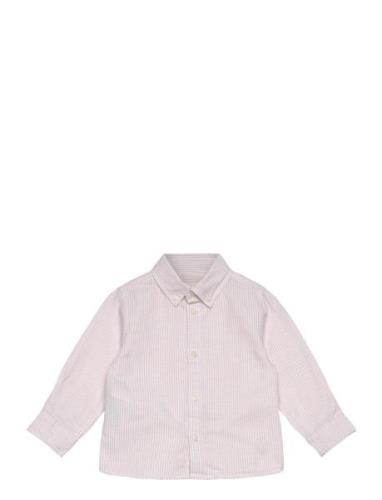 Oxford Cotton Shirt Tops Shirts Long-sleeved Shirts Pink Mango