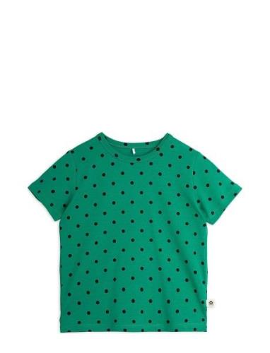 Polka Dot Ss Tee Tops T-Kortærmet Skjorte Green Mini Rodini