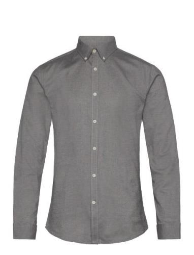 Yarn Dyed Oxford Superflex Shirt Tops Shirts Casual Grey Lindbergh