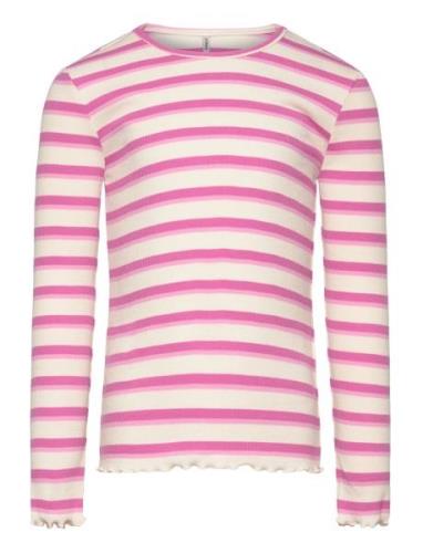 Kmgevig L/S Rib Top O-Neck Jrs Tops T-shirts Long-sleeved T-Skjorte Pi...