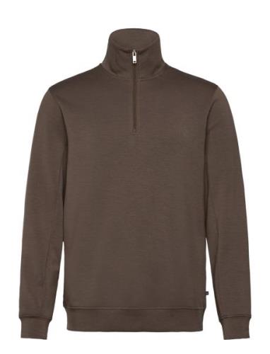 Makade Tops Knitwear Half Zip Jumpers Brown Matinique