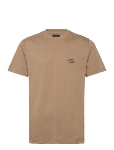 Cotton Jersey Frode Emb Logo Tee Tops T-Kortærmet Skjorte Beige Mads N...