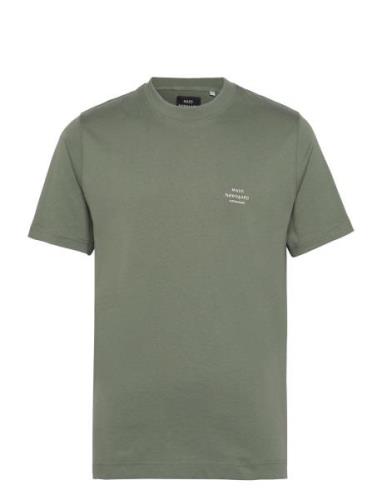 Cotton Jersey Frode Emb Logo Tee Tops T-Kortærmet Skjorte Green Mads N...