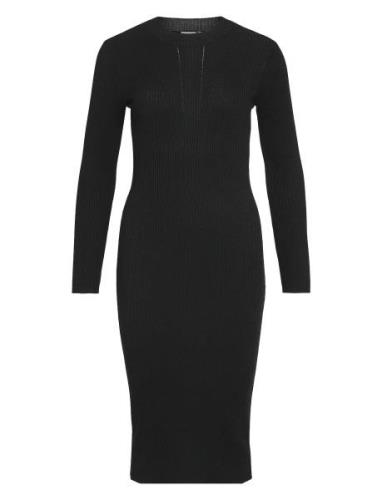 Viknitta Knit L/S Dress/Ka Knælang Kjole Black Vila