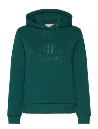 Tonal Archive Shield Hoodie Tops Sweatshirts & Hoodies Hoodies Green G...