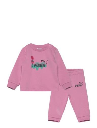 Puma X Trolls Minicat Crew Jogger Tr Sets Tracksuits Pink PUMA