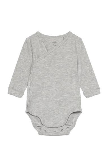 Body Wrap Basic Bodies Long-sleeved Grey Lindex