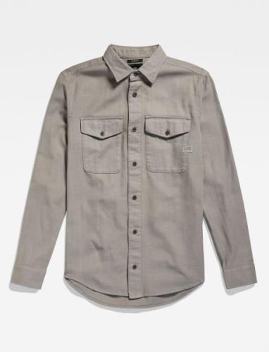 Marine Slim Shirt L\S Tops Shirts Casual Grey G-Star RAW