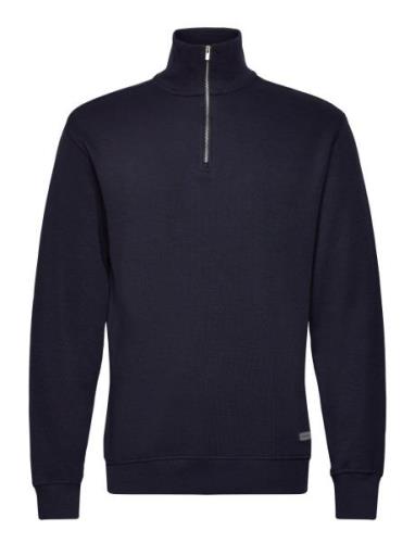 Half Zip Sweat Tops Sweatshirts & Hoodies Sweatshirts Navy Lindbergh