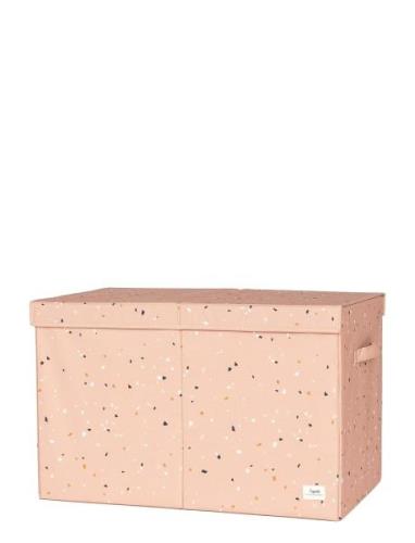 3 Sprouts Folding Toy Chest, Terrazzo/Clay Home Kids Decor Storage Sto...