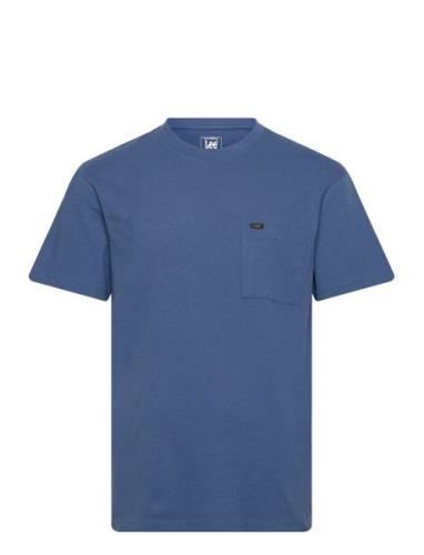 Relaxed Pocket Tee Tops T-Kortærmet Skjorte Blue Lee Jeans