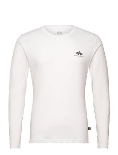 Basic Ls Small Logo Tops T-Langærmet Skjorte White Alpha Industries