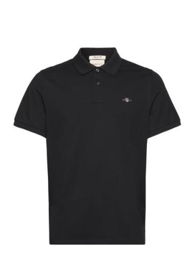 Reg Shield Ss Pique Polo Tops Polos Short-sleeved Black GANT