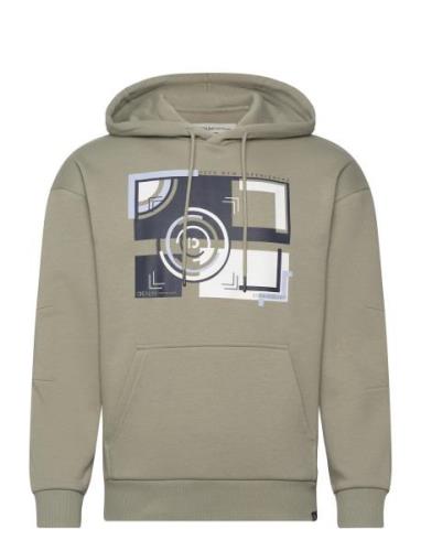 Relaxed Hoodie With Print Tops Sweatshirts & Hoodies Hoodies Green Tom...