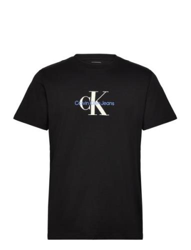 Distressed Monologo Tee Tops T-Kortærmet Skjorte Black Calvin Klein Je...