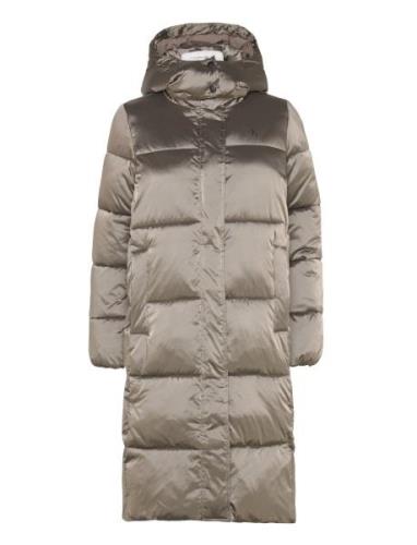 Monologo Nd Shiny Long Puffer Foret Jakke Brown Calvin Klein Jeans