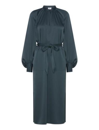 Belted Long Sleeve Dress Maxikjole Festkjole Blue Filippa K