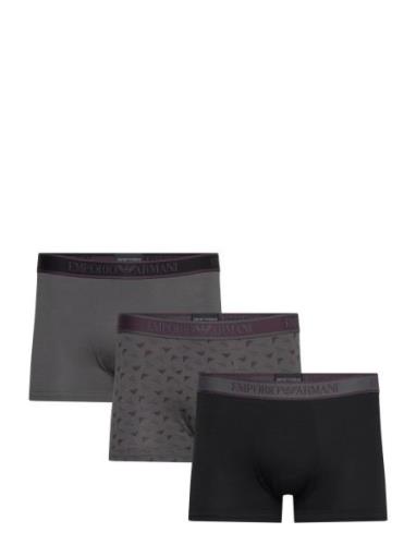 Men's Knit 3-Pack Trunk Boxershorts Grey Emporio Armani