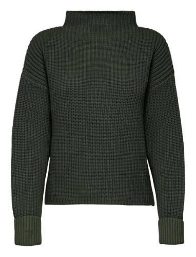 Slfselma Ls Knit Pullover Noos Tops Knitwear Jumpers Green Selected Fe...