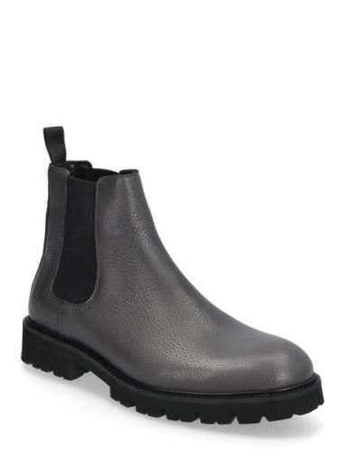 Lightweight Chelsea Boot - Grained Leather Støvlet Chelsea Boot Grey S...