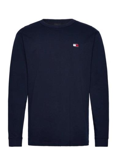 Tjm Reg Badge Ls Tee Tops T-Langærmet Skjorte Navy Tommy Jeans