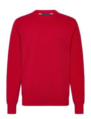 Essential Structure Crew Neck Tops Knitwear Round Necks Red Tommy Hilf...