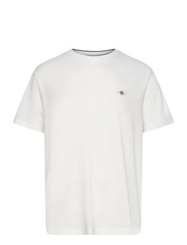 Pique Ss T-Shirt Tops T-Kortærmet Skjorte White GANT