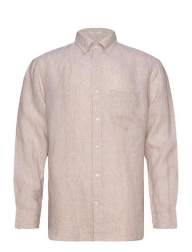 Reg Linen Shirt Tops Shirts Linen Shirts Beige GANT