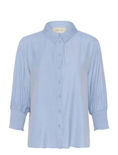 Nolacr Shirt Tops Shirts Long-sleeved Blue Cream