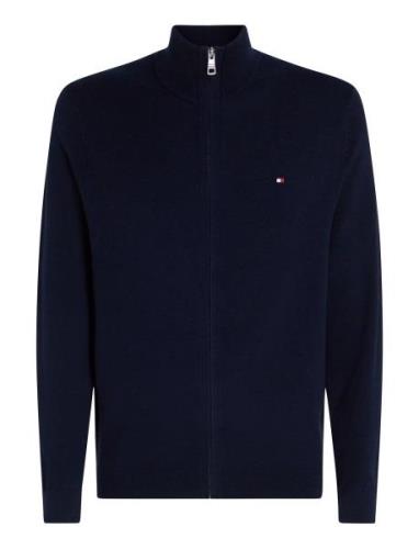 Pima Org Ctn Cashmere Zip Thru Tops Knitwear Full Zip Jumpers Navy Tom...