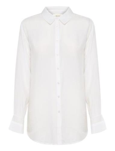 Crarina Shirt Tops Shirts Long-sleeved White Cream