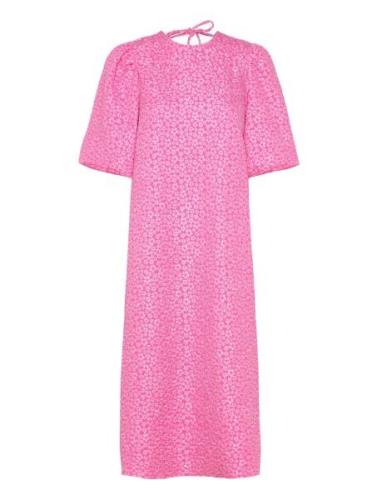 Reno Pastis Long Dress Knælang Kjole Pink Noella