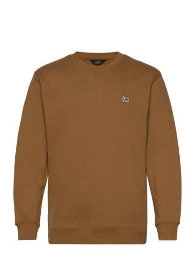 Plain Crew Sws Tops T-Langærmet Skjorte Brown Lee Jeans