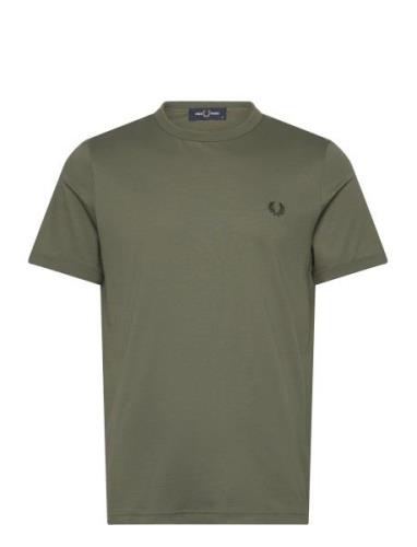 Ringer T-Shirt Tops T-Kortærmet Skjorte Green Fred Perry