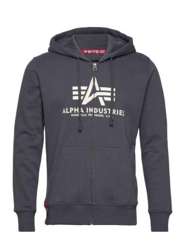 Basic Zip Hoody Designers Sweatshirts & Hoodies Hoodies Navy Alpha Ind...