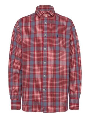 Relaxed Fit Plaid Cotton Shirt Tops Shirts Long-sleeved Red Polo Ralph...