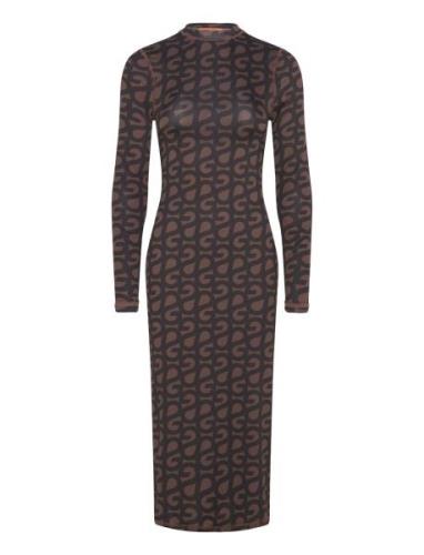 Pullover Long Sleeve Midi Dress, 22 Knælang Kjole Brown STINE GOYA