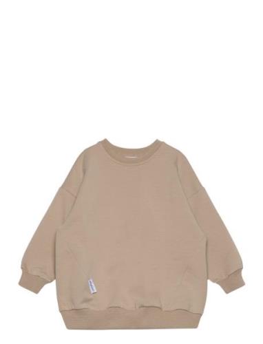 Relaxed Sweatshirt Tops Sweatshirts & Hoodies Sweatshirts Beige Gugguu