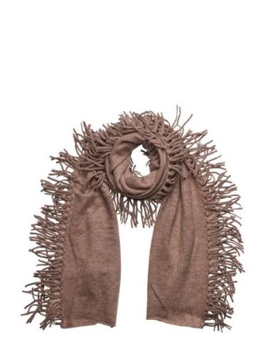 Scarf Fringes Accessories Scarves Winter Scarves Brown Davida Cashmere