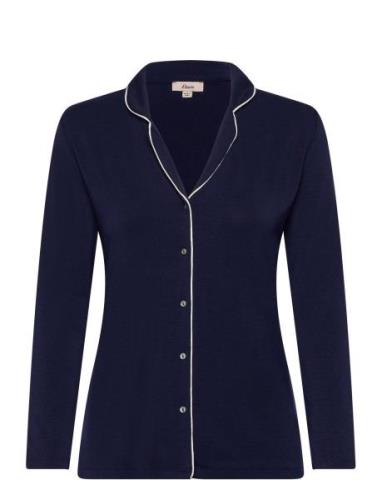 Molly Piping - Pyjama Shirt Top Navy Etam