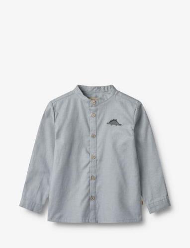 Shirt Embroidery Willum Tops Shirts Long-sleeved Shirts Grey Wheat