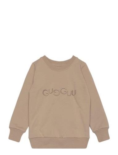 Logo Sweatshirt Tops Sweatshirts & Hoodies Sweatshirts Beige Gugguu