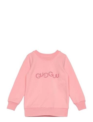 Logo Sweatshirt Tops Sweatshirts & Hoodies Sweatshirts Pink Gugguu