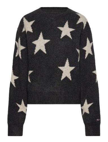 Tjw Star Sweater Tops Knitwear Jumpers Black Tommy Jeans