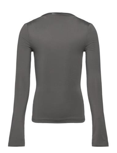 Basic Top Tops T-shirts Long-sleeved T-Skjorte Grey Hound