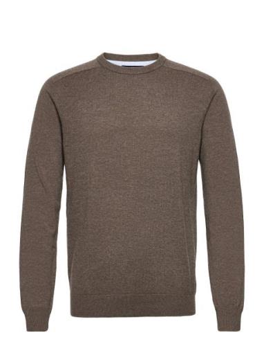 Merino Crew Knit Tops Knitwear Round Necks Brown Sebago