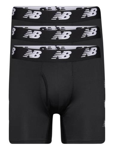 Mens Premium 6" Boxer Brief With Fly 3 Pack Sport Boxers Black New Bal...